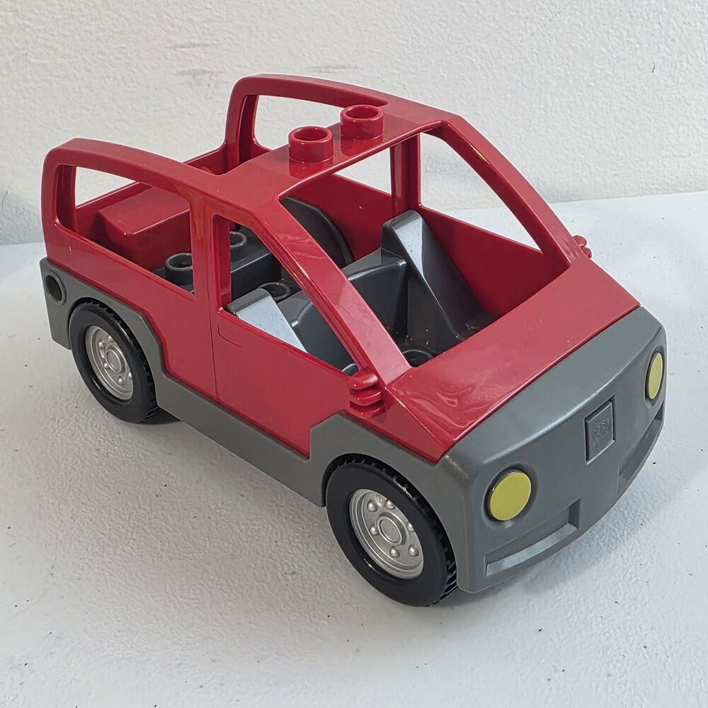LEGO DUPLO Caravan Van Car Red & Dark Bluish Gray for 5655 EUC Blocks
